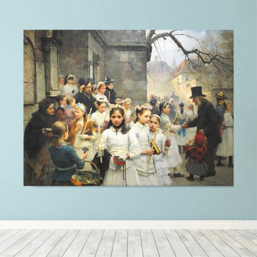 Nach der ersten Kommunion von Carl Frithjof Smith Leinwanddruck (Insitu (Holzboden))