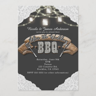 NACH DER HOCHZEIT BBQ ICH Mason Jar Lights & Lace Einladung