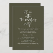 Nach der Hochzeit, Black, Elopement Party Einladung (Vorne/Hinten)