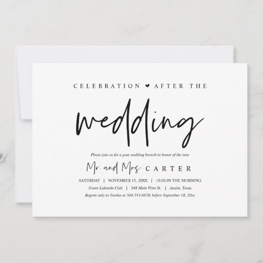 nach der Hochzeit Brunch Einladung (Vorderseite)