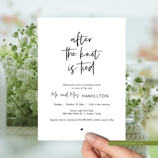 Nach der Hochzeit Brunch, Nach dem Knoten ist gebu Einladung