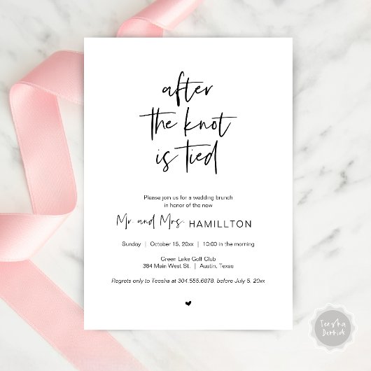 Nach der Hochzeit Brunch, Nach dem Knoten ist gebu Einladung