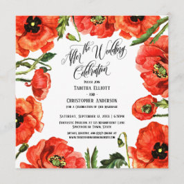 Nach der Hochzeit feiern Rote Poppies Kranz Einladung