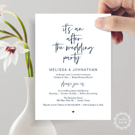 Nach der Hochzeit, Flitterwochen-Party Einladung