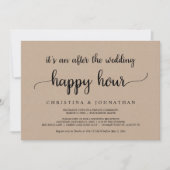Nach der Hochzeit Happy Hour, Kraft Post Hochzeit Einladung (Vorderseite)