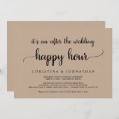 Nach der Hochzeit Happy Hour, Kraft Post Hochzeit Einladung (Vorne/Hinten)