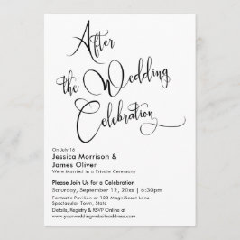 Nach der Hochzeit Schwarz-Weiß-Schrift Einladung