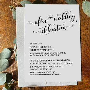 Nach der Hochzeit Skript mit Herzen Einladung