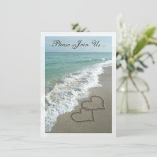 Nach der Hochzeitsempfang Ziel Strand Herzen Einladung