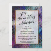 Nach der Hochzeitsfeier Abstrakt w/ Gold Einladung (Vorderseite)