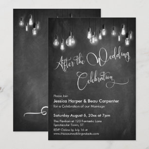 Nach der Hochzeitsfeier Edison-Lichter an der Tafe Einladung