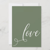 Nach der Hochzeitsfeier Einfache Elegante Olivenwe Einladung (Rückseite)