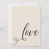 Nach der Hochzeitsfeier Elegantes Script Cream Einladung (Rückseite)