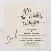 Nach der Hochzeitsfeier Elegantes Script Cream Einladung (Vorne/Hinten)