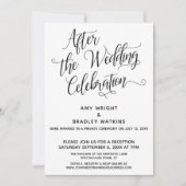 Nach der Hochzeitsfeier Elegantes Skript Einladung (Vorderseite)