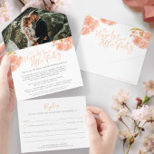 Nach der Hochzeitsfeier Foto pfirsichblüte All In One Einladung