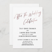 Nach der Hochzeitsfeier glatt Gold Elegant Einladung (Vorne/Hinten)