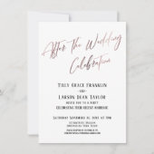 Nach der Hochzeitsfeier glatt Gold Elegant Einladung (Vorderseite)