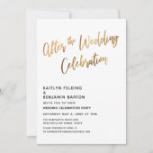 Nach der Hochzeitsfeier Gold Empfang Einladung (Vorderseite)