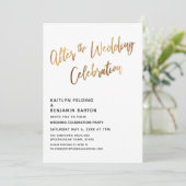 Nach der Hochzeitsfeier Gold Empfang Einladung (Stehend Vorderseite)