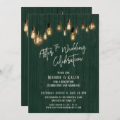 Nach der Hochzeitsfeier Grünes Holz & Licht Einladung (Vorne/Hinten)