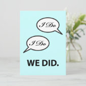 Nach der Hochzeitsfeier ich tue, haben wir eingela Einladung (Stehend Vorderseite)