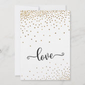 Nach der Hochzeitsfeier Imitate Gold Confetti Einladung (Rückseite)