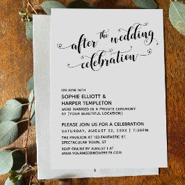 Nach der Hochzeitsfeier mit Herz Einladung