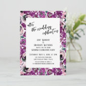 Nach der Hochzeitsfeier Pink-farbene Blume Einladung (Stehend Vorderseite)