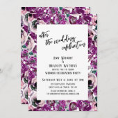 Nach der Hochzeitsfeier Pink-farbene Blume Einladung (Vorne/Hinten)