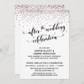 Nach der Hochzeitsfeier Rose Gold Confetti Einladung (Vorne/Hinten)