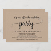 Nach der Hochzeitsfeier, Rustic Kraft Elopement Einladung (Vorne/Hinten)