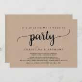 Nach der Hochzeitsfeier, rustikale Kraft-Elopement Einladung (Vorne/Hinten)