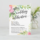 Nach der Hochzeitsfeier Wasserfarben-Blume Einladung (Stehend Vorderseite)