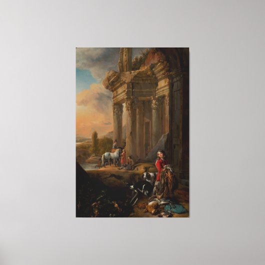 Nach der Jagd, Jan Baptist Weenix, c. 1656 Leinwanddruck (Vorderseite)