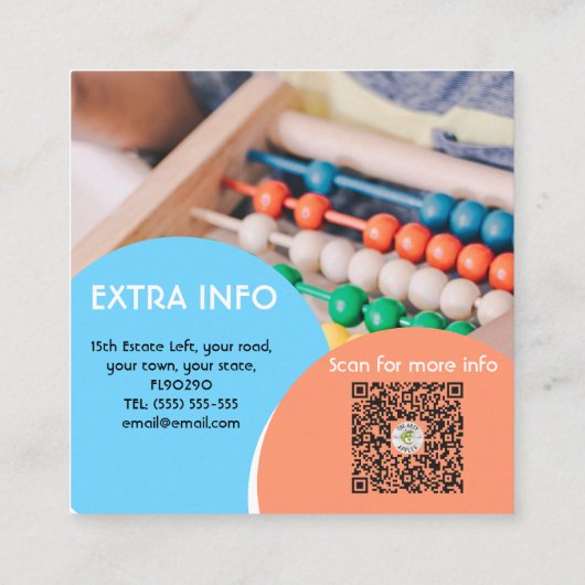 nach der Kinderbetreuung Babysitter-Kinderbetreuun Quadratische Visitenkarte (Rückseite)