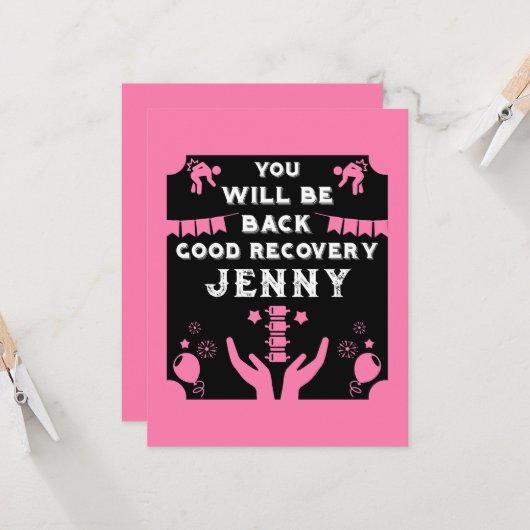 Nach der Operation wieder gut machen Karte (Vorderseite/Rückseite Beispiel)