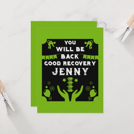 Nach der Operation wieder gut machen Karte (Vorderseite/Rückseite Beispiel)