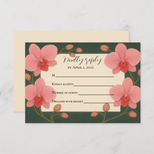 Nach der Orchid-RSVP-Karte RSVP Karte (Vorne/Hinten)