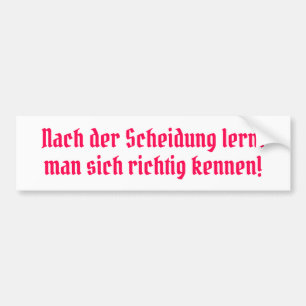 Nach der Scheidung Autoaufkleber