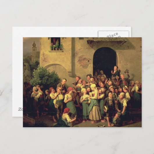 Nach der Schule, 1844 Postkarte (Vorne/Hinten)