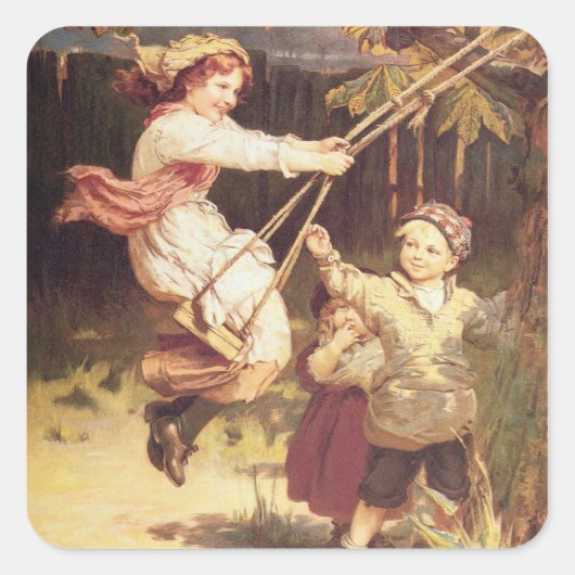 Nach der Schule Quadratischer Aufkleber (Vorderseite)