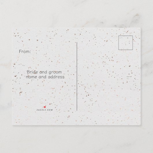 Nach der Zeremonie Hochzeit Einladung Postkarte (Rückseite)