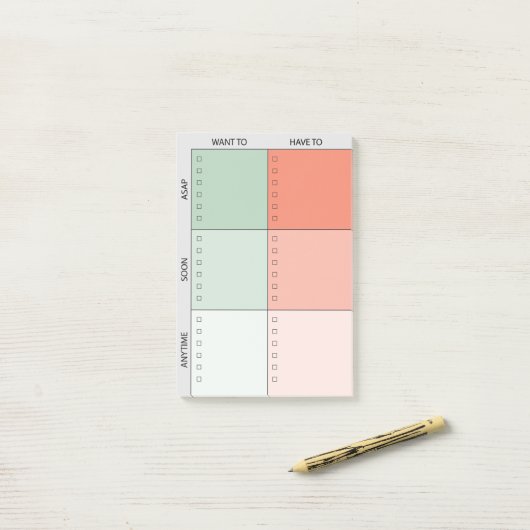 Nach Dos geordnet Post-it Klebezettel (Auf Schreibtisch)