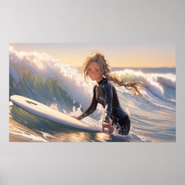 Nach draußen, um eine Welle zu fangen Poster