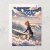 Nach draußen, um eine Welle zu fangen Postkarte (Vorne/Hinten)