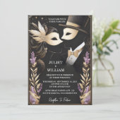 Nach Dresscode Prom Kostümmasquerade Ball Hochzeit Einladung (Stehend Vorderseite)