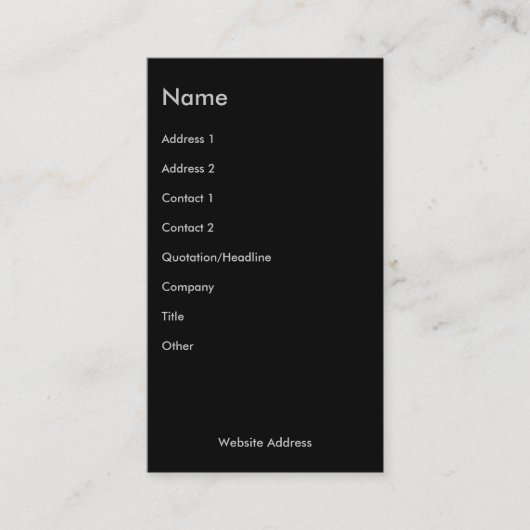 Nach Dunkelheit Visitenkarte (Vorderseite)