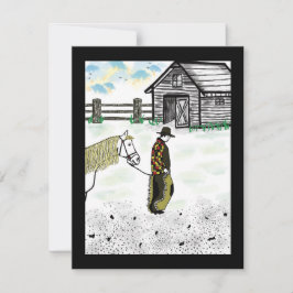 Nach einer Pferdereise Feiertagskarte