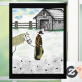 Nach einer Pferdereise Fensteraufkleber (Zuhause)